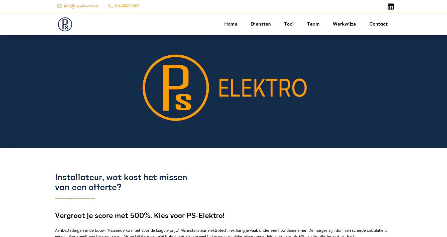Homepage voor
